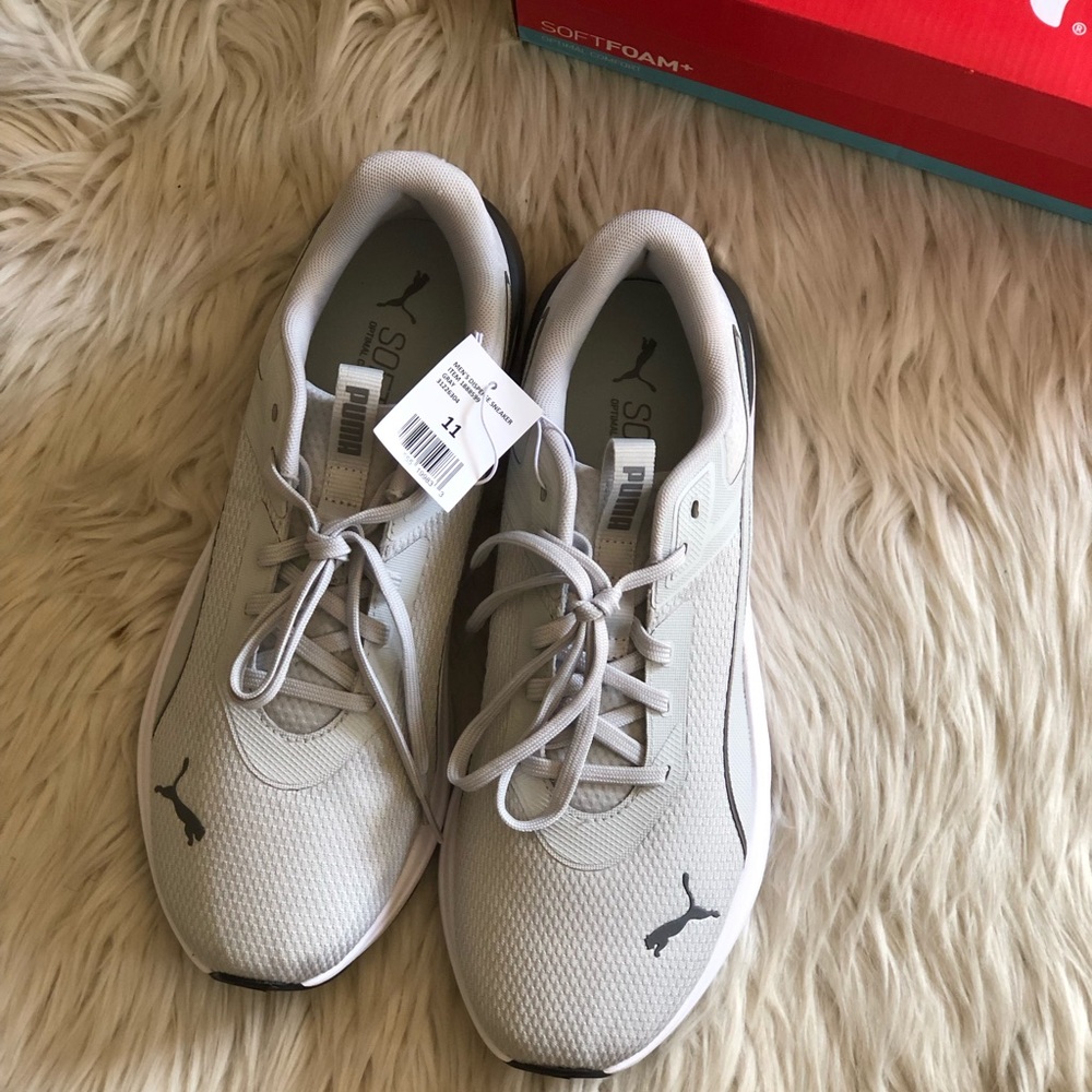 Puma Disperse SoftFoam Light Gray Mesh Lace-Up Lightweight Mens Sneakers 11 New